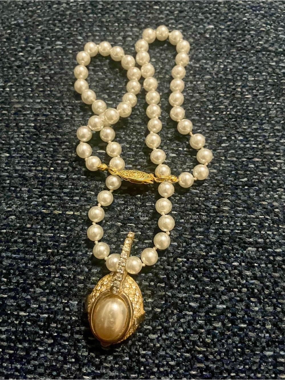 NWOT Vintage Pearl Pendant Necklace 9โ